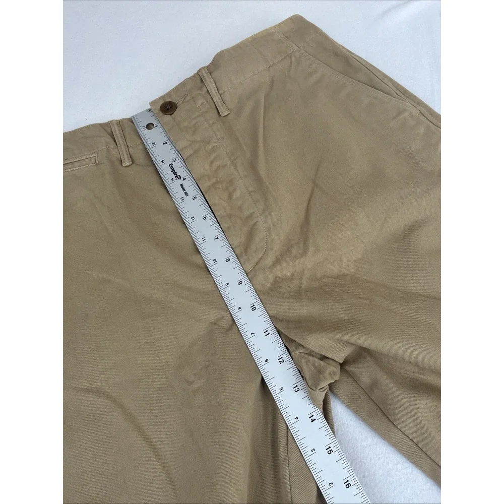 RE/DONE 90s High-Rise Loose Trousers 29 Button Fly Twill Chino Washed Khaki
